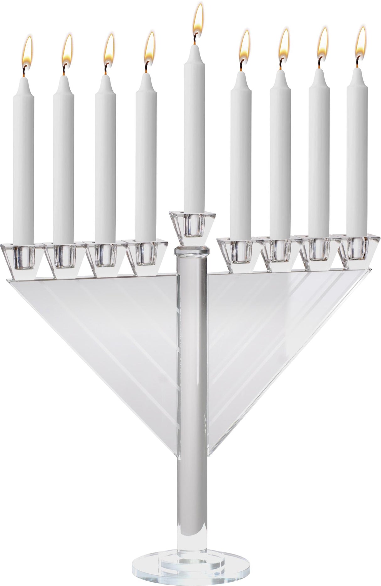 Large Crystal Glass Menorah