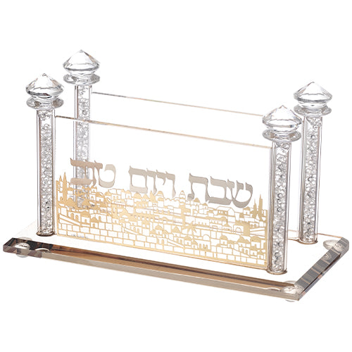 Crystal Napkin Holder with Metal Plate 17*9 cm