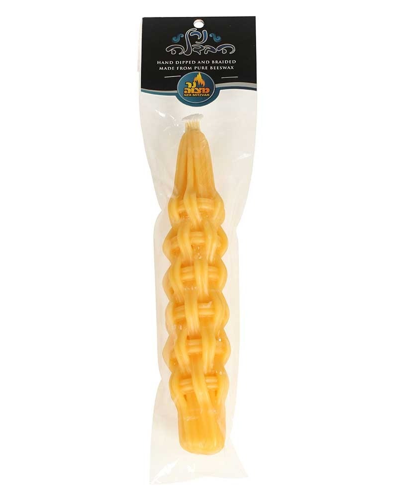Plaited Havdalah Beeswax Round Candle Meduim 12#