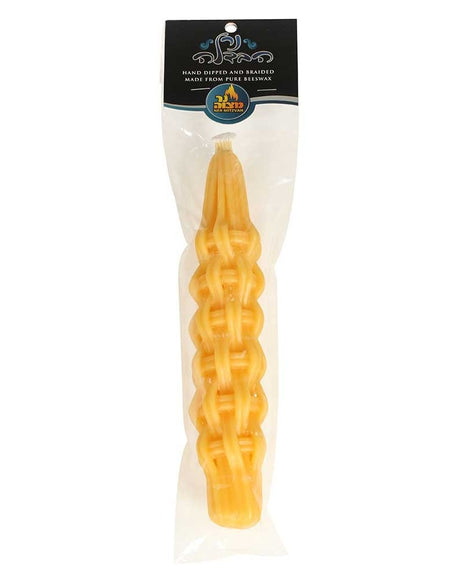 Plaited Havdalah Beeswax Round Candle Meduim 12#