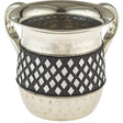 Stainless Steel Washing Cup 13 cm Set with Black Stones