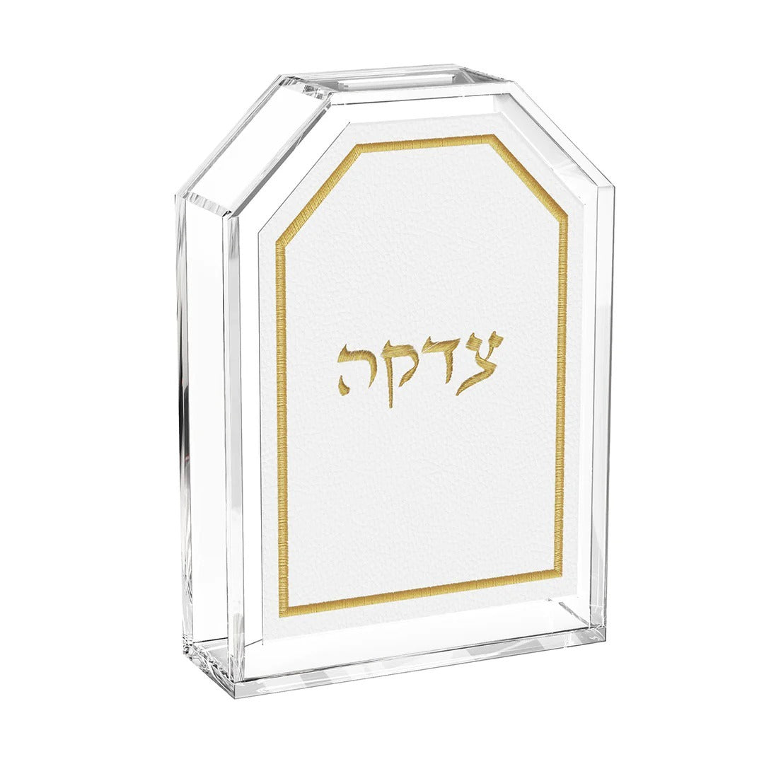Leatherite Tzedakah Box - Gold