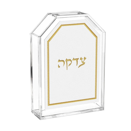 Leatherite Tzedakah Box - Gold