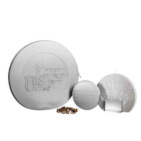 Classic Havdalah Leather Set - Grey