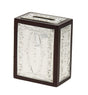 "Wood & Silver Plated Tzedokah Box"