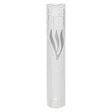 Plastic Transparent Mezuzah with Rubber Cork 15 cm- "The Kotel" with Silver Shin
