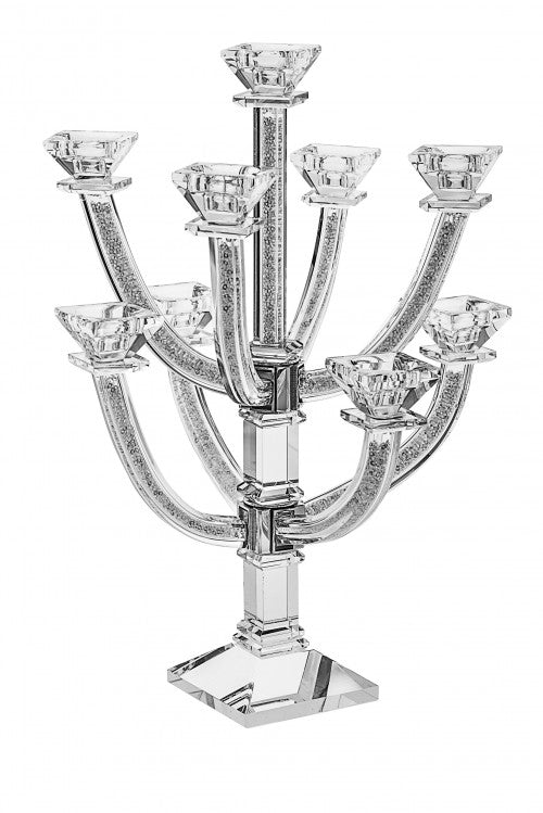 11 Branch Crystal Candelabra with Crystal Stones
