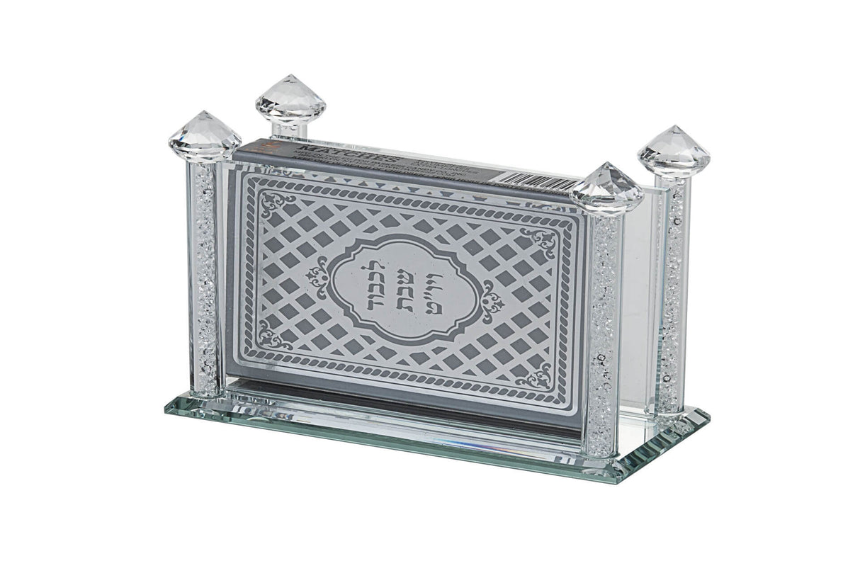 MATCH BOX HOLDER CRYSTAL WITH CRUSHED STONES #1006