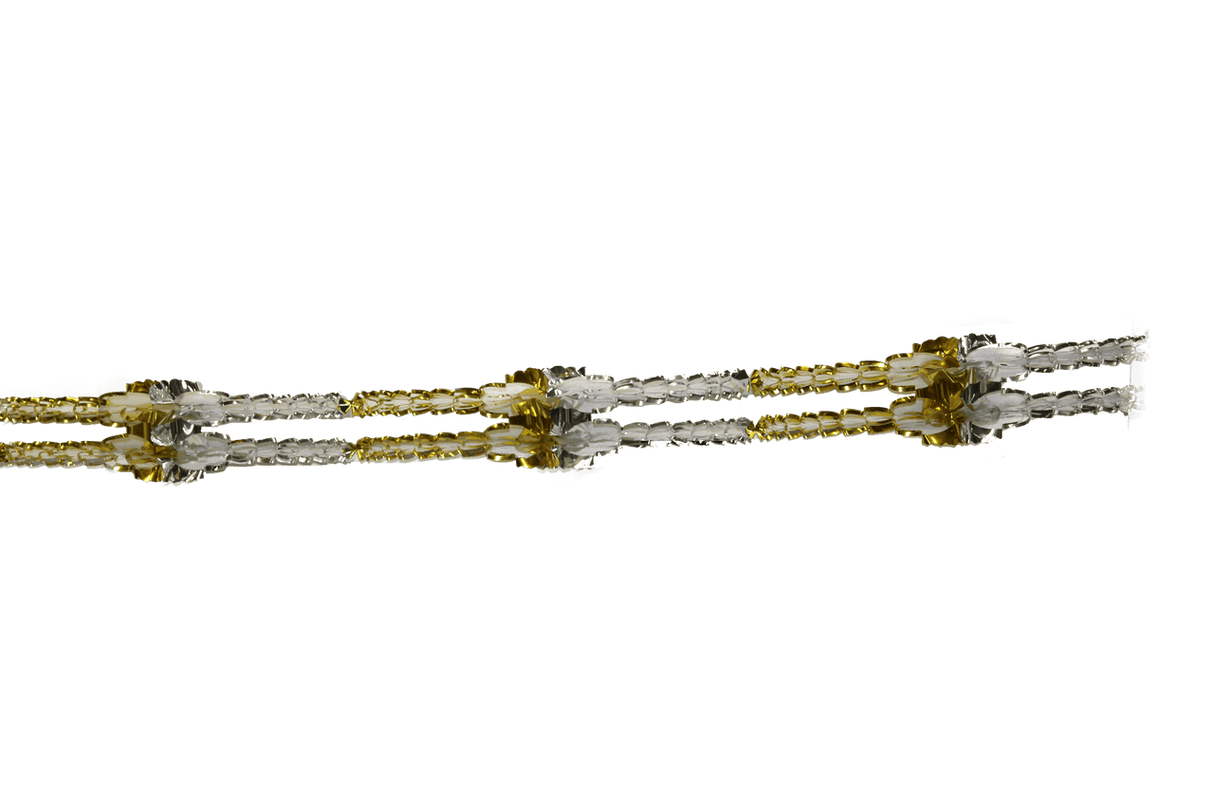 Noy Sukkah, Foil Gold and Silver Section Chain With Balls Section, 7.5" diameter