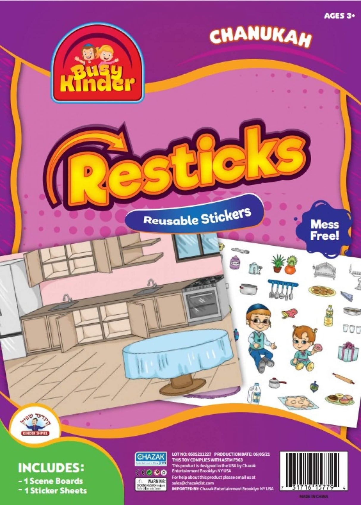 Chanukah Resticks - Reusable Chanuka Stickers
