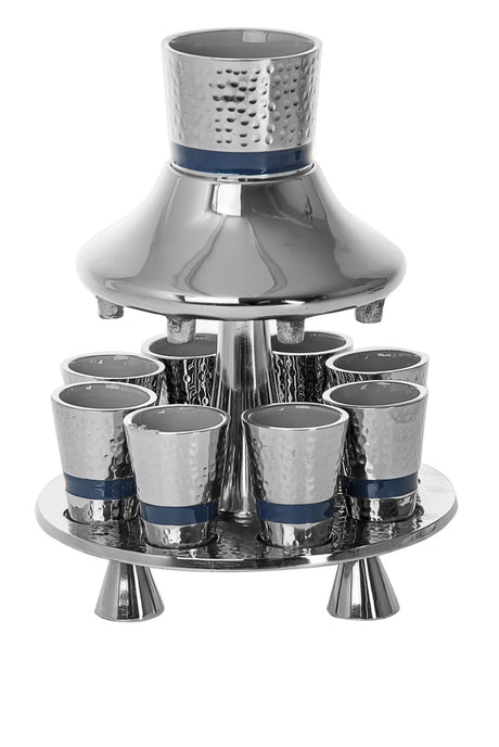 Fountain Hammered and Nickel plated with Silver Enamel inside