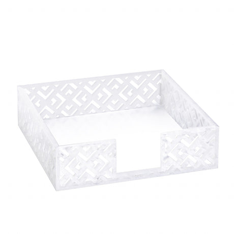 Laser Cut Flat Napkin Holder White Pearl