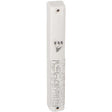 Plastic Mezuzah With Rubber Cork 12 Cm-white With Silver "jerusalem"