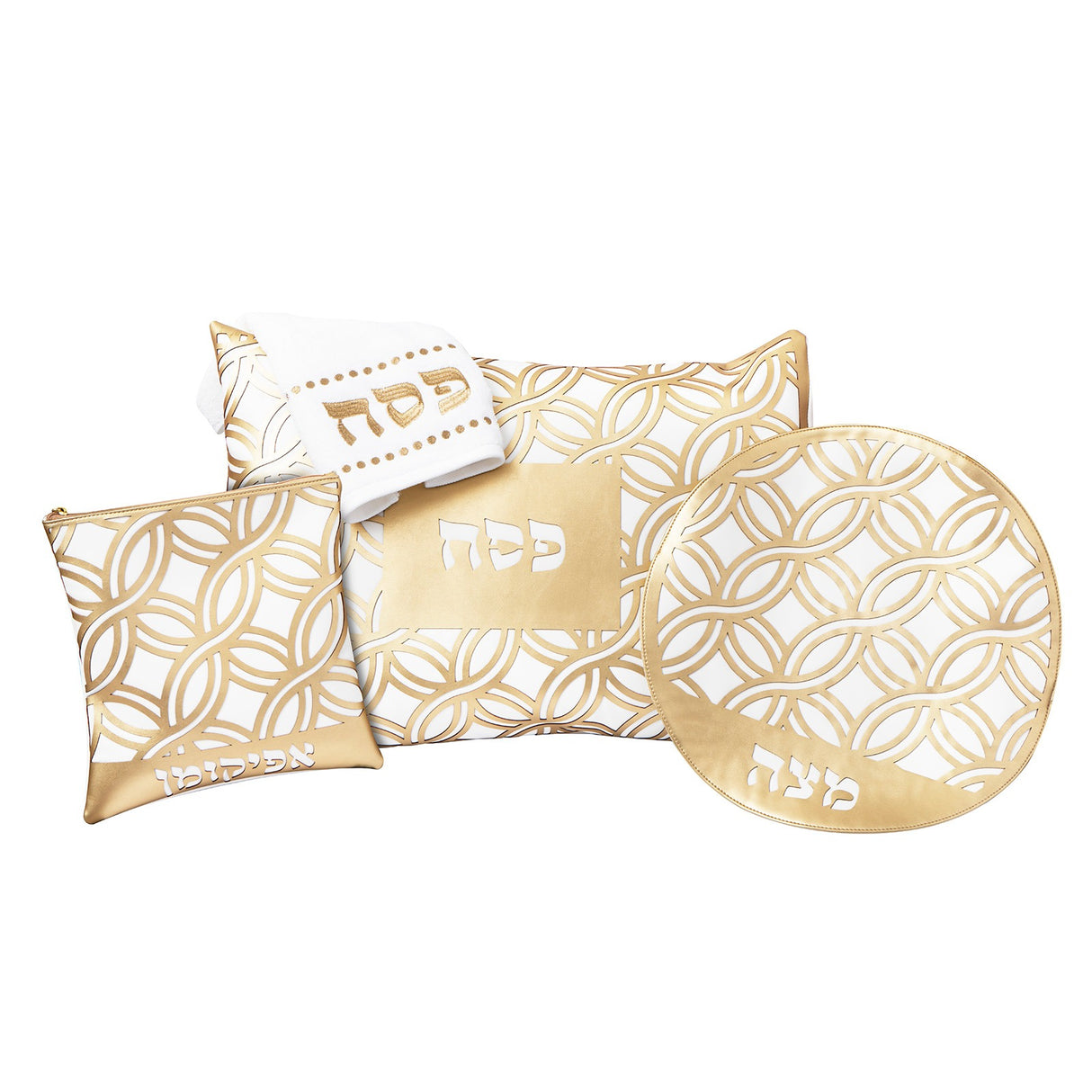 Geometric Laser Cut Pesach Set - Gold