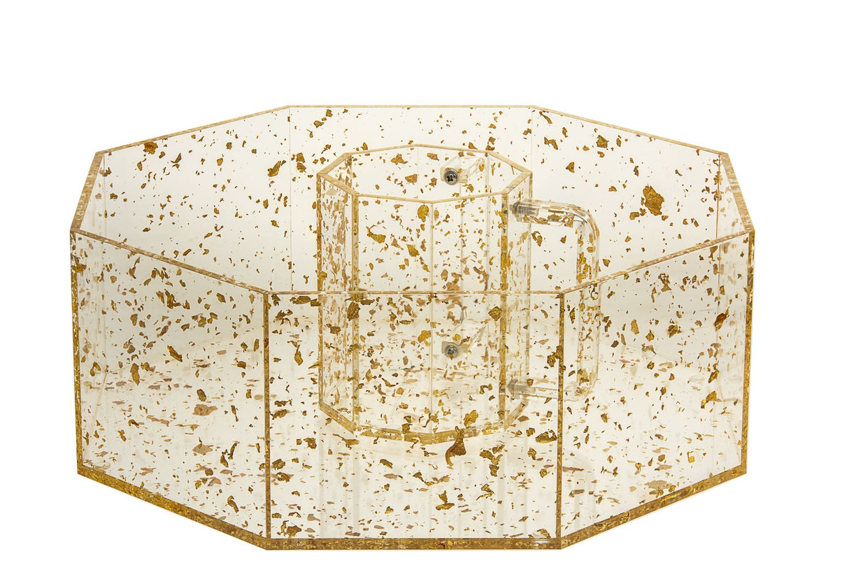 Wash Cup & Bowl Set Hex Gold Flakes