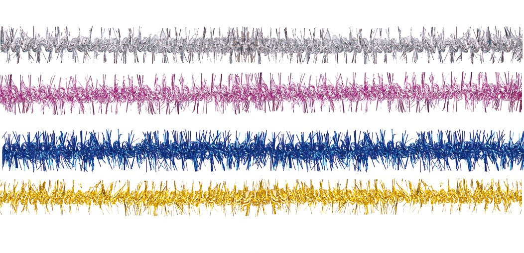 3" 2 PLY CURLY TINSEL 12' ASSORTED COLORS