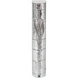 Silver Plastic Mezuzah With Rubber Cork 15 Cm- "the Kotel"