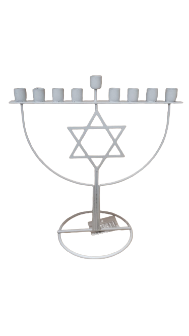 Menora Candle Holder White