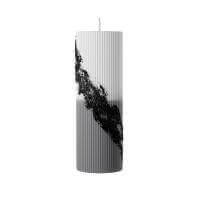 Pillar Havdalah Candle - Black & Silver