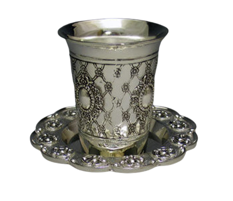 KIDDUSH CUP WITH TRAY