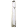Transparent Plastic Mezuzah With Rubber Cork 12 Cm- With Silver Shin