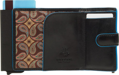 Visconti Leather Card Holder - Card Holder for Men and Women - Wallet RFID - Black (ALP97 Blk)