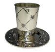 KIDDUSH CUP WITH TRAY , DIAMOND SHAPE