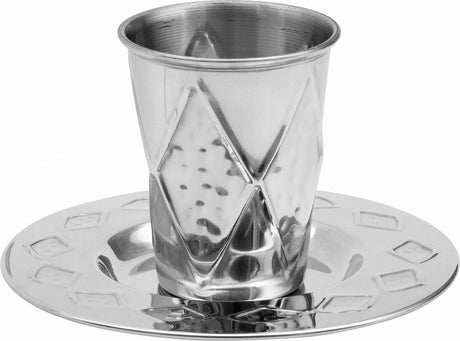 Kiddush Cup & Tray - Stainless Steel