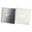 Assorted Plastic Full Stand -outlet Cover (24) 10 Cm- "shabbat Kodesh" -silvered & White With Gold