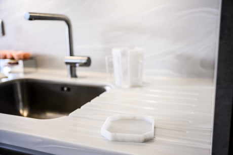 Washing Cup Base Grey Marble
