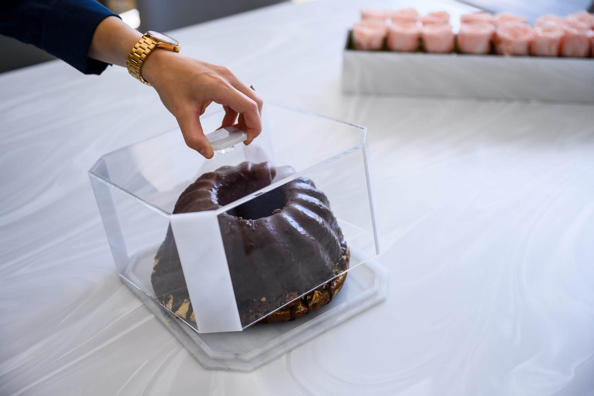 Cake Dish Square (Bundt Cake) Grey Marble