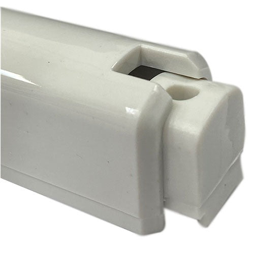 White Plastic Mezuzah With Rubber Cork 12 Cm- With Silver Shin
