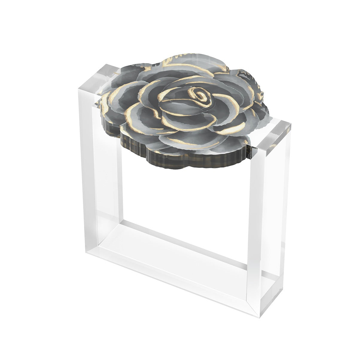 BLACK ROSE NAPKIN RINGS SET OF 4