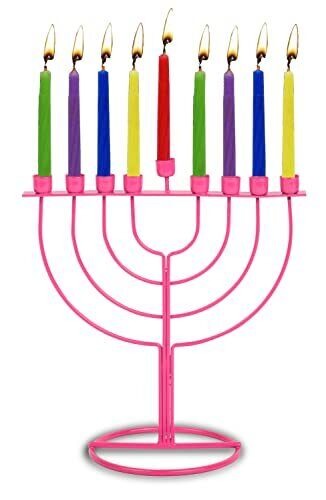 Pink Wireframe Menorah