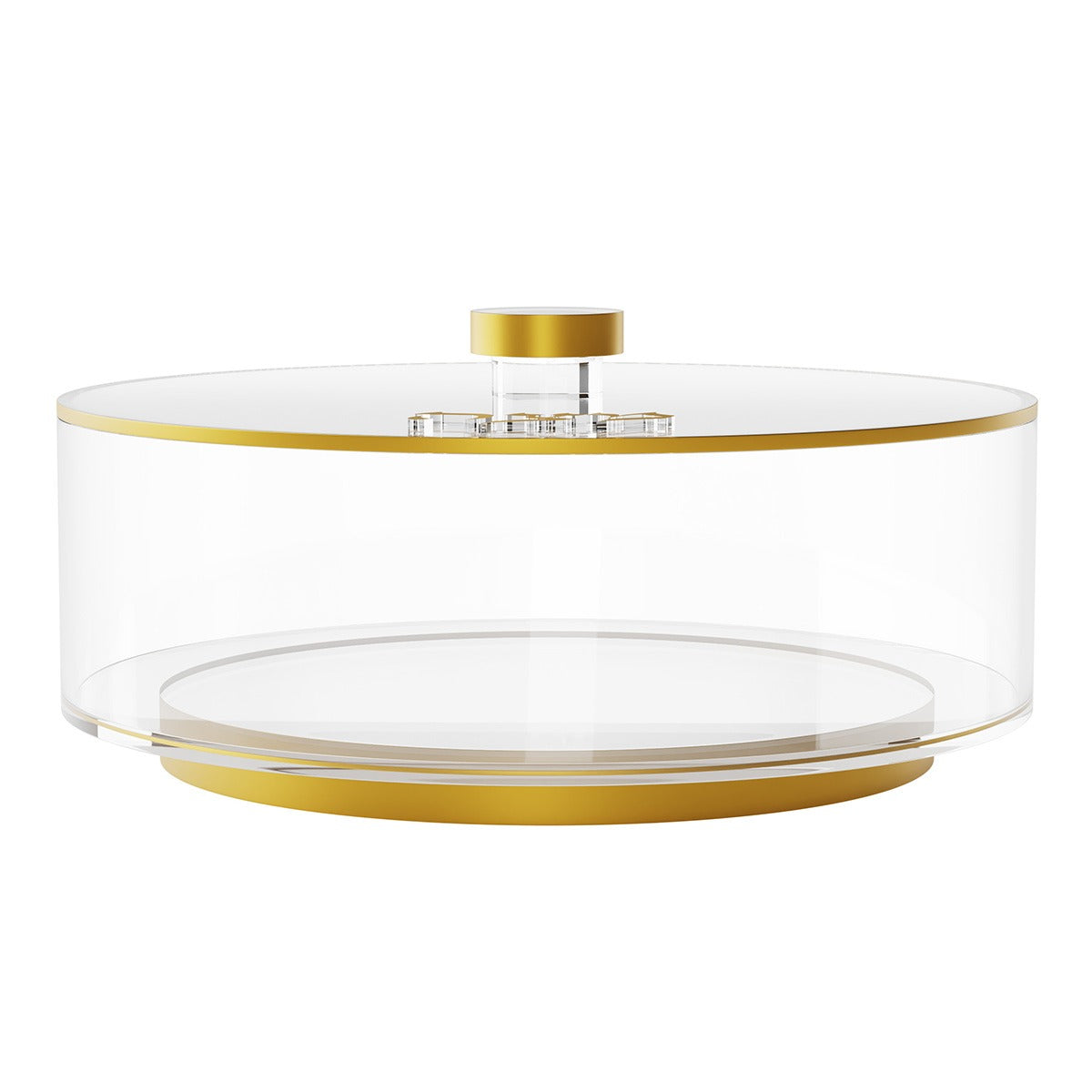 Round Matzah Box with Base - Gold
