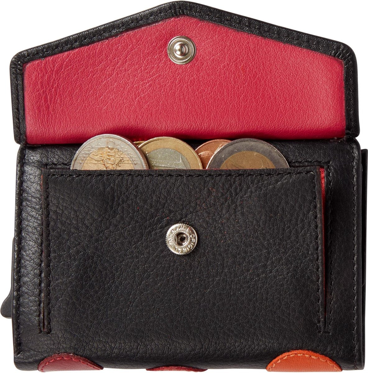 Visconti Leather Card Holder - Card Holder for Men and Women - Wallet RFID - Black Berry (P6)