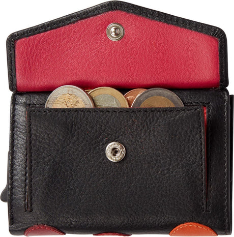 Visconti Leather Card Holder - Card Holder for Men and Women - Wallet RFID - Black Berry (P6)