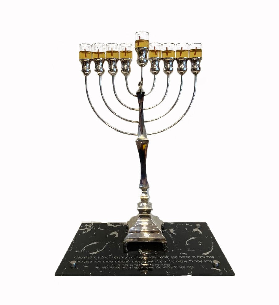 Chanukah Tray Black Marble Large