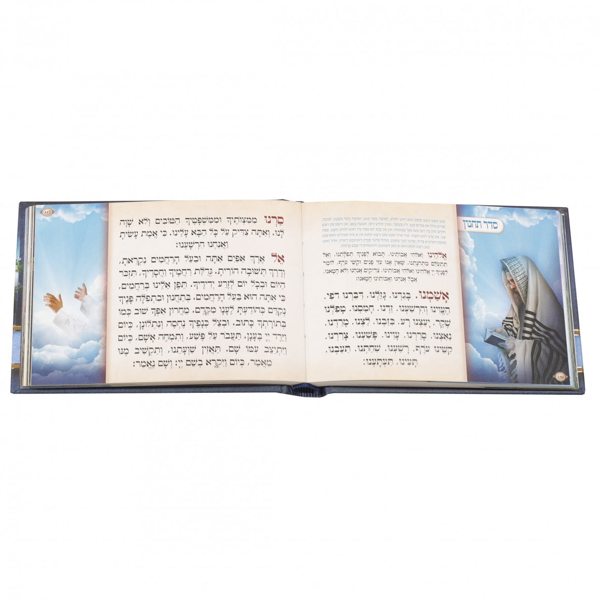 Yiddish Siddur,BLUE Album Size With Scenery / סידור לימות החול-אידיש