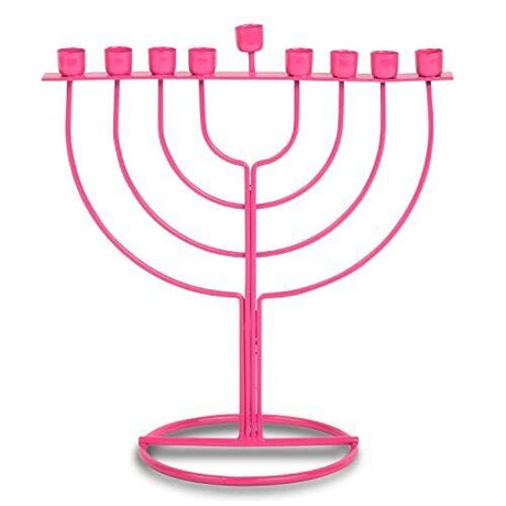 Pink Wireframe Menorah