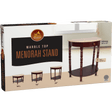 Menorah Stand/Table (Mahogany) With Drawer 2 Heights Legs Sets & Marble Tabletop