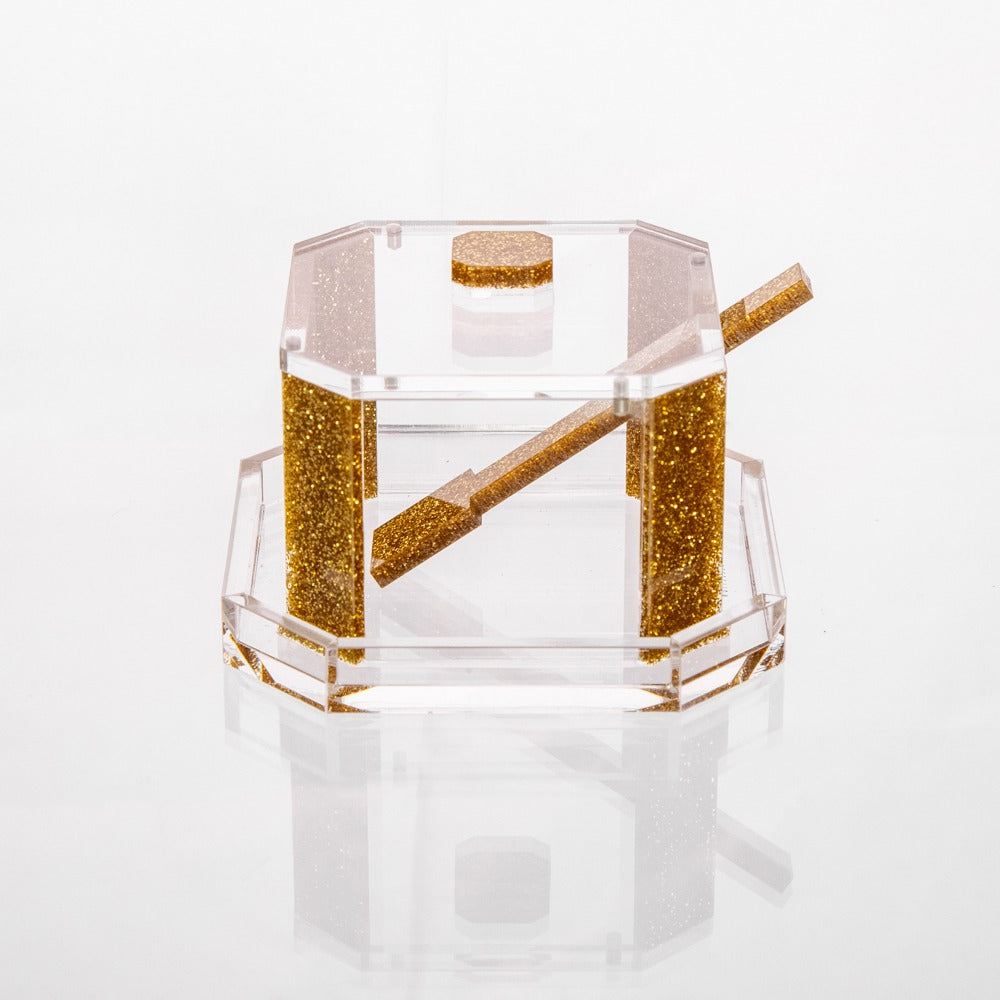 Honey Jar Larger Gold Glitter