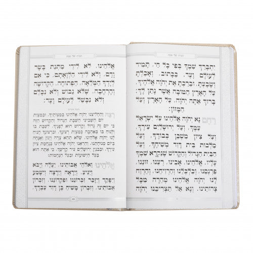 הגדה באותיות גדולות - מאירות PU beige