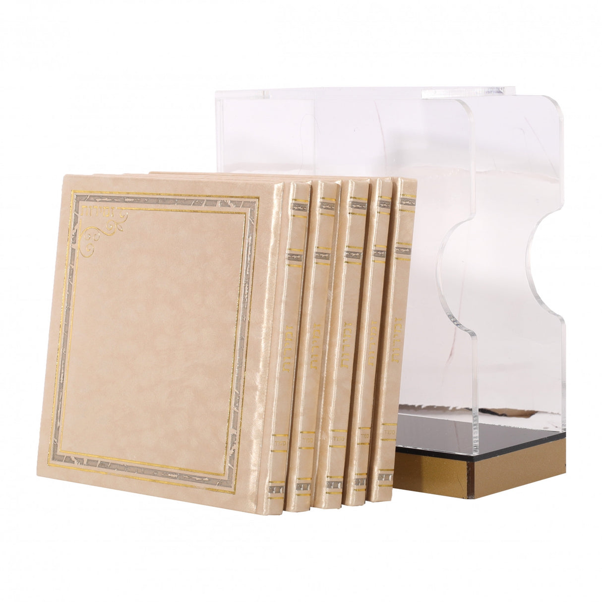 Zemiros Set - Lucite Box With Gold Benchers