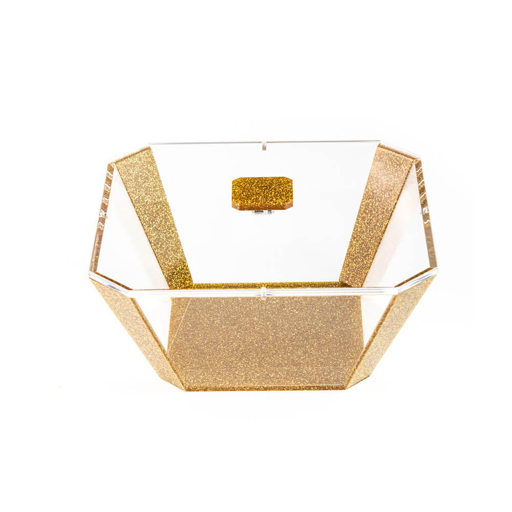 Salad Bowl With Lid Gold Glitter (Small)