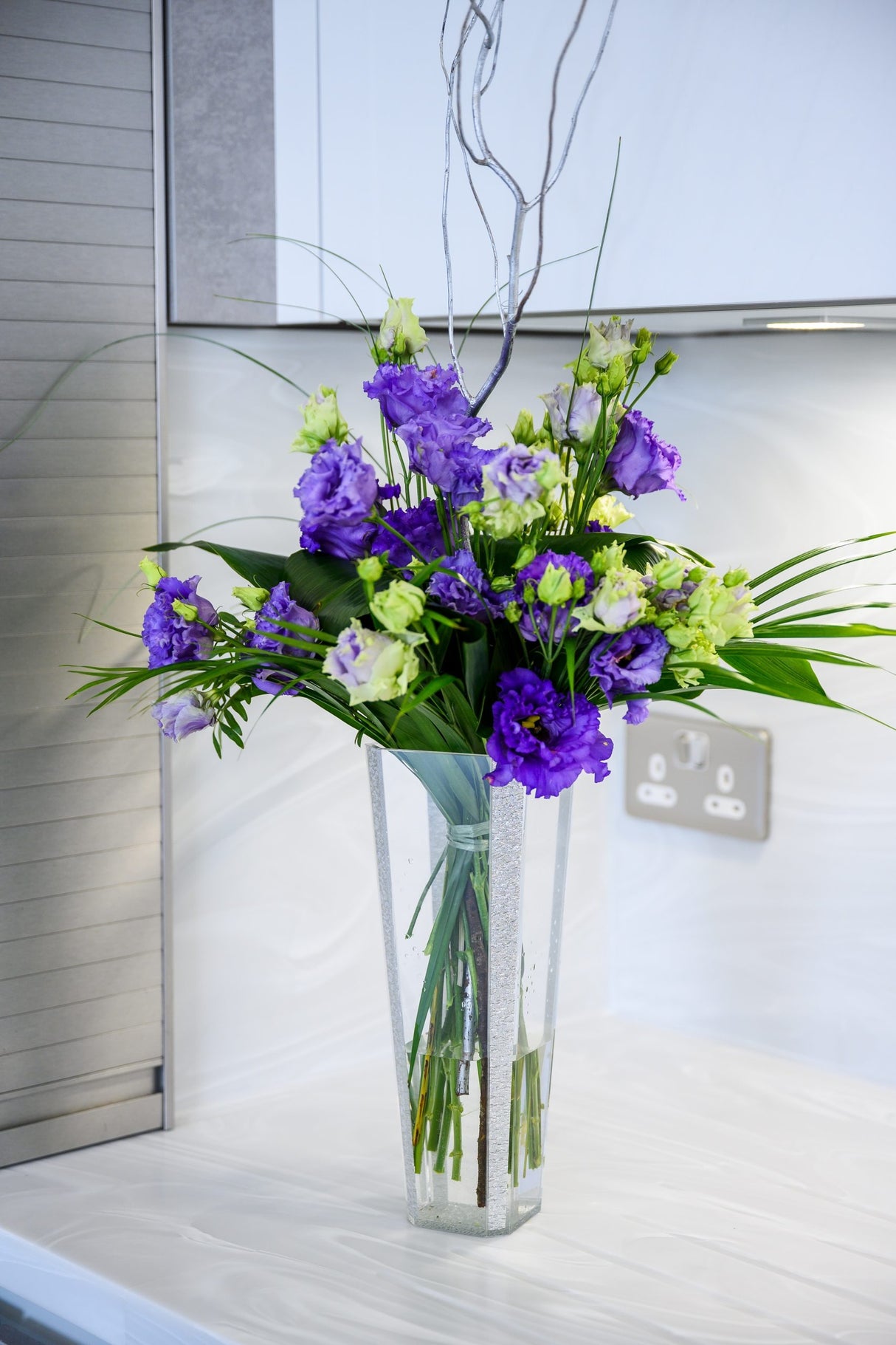 Vase Silver Glitter
