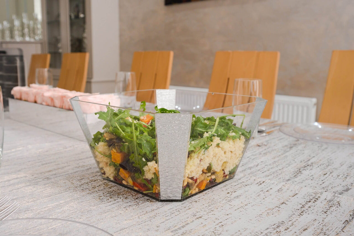 Salad Bowl With Lid Silver Glitter (Large)