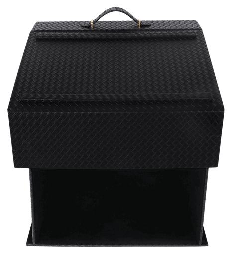 Black Faux Leather Portable & Adjustable Shtendable - 14.75x15"