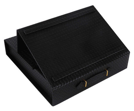 Black Faux Leather Portable & Adjustable Shtendable - 14.75x15"