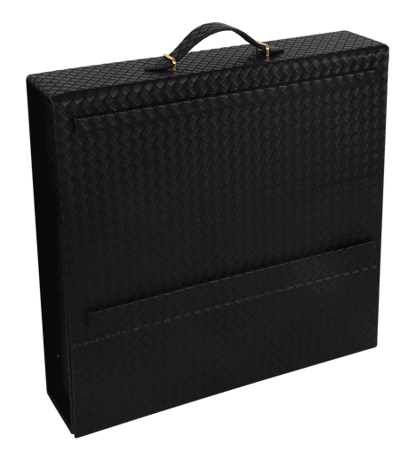 Black Faux Leather Portable & Adjustable Shtendable - 14.75x15"